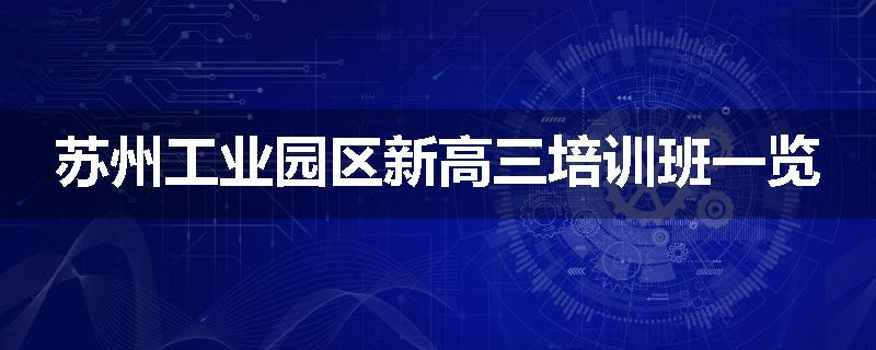 苏州工业园区新高三培训班一览
