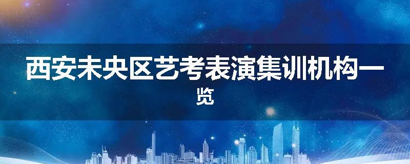 西安未央区艺考表演集训机构一览