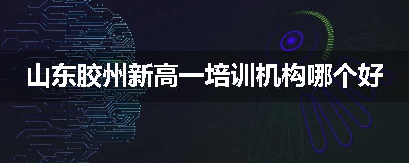 山东胶州新高一培训机构哪个好