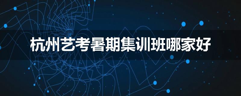 杭州艺考暑期集训班哪家好