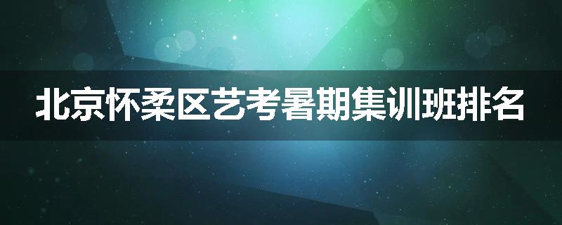 北京怀柔区艺考暑期集训班排名