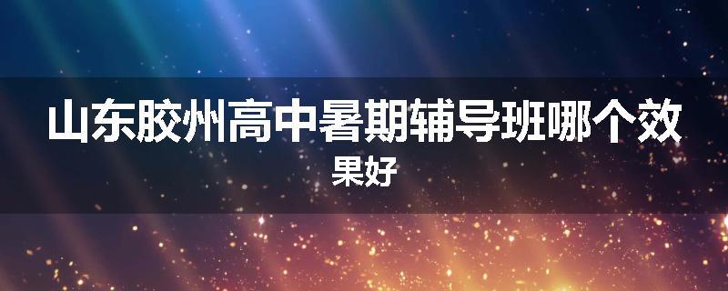 山东胶州高中暑期辅导班哪个效果好