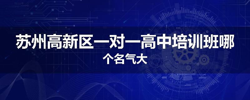 苏州高新区一对一高中培训班哪个名气大
