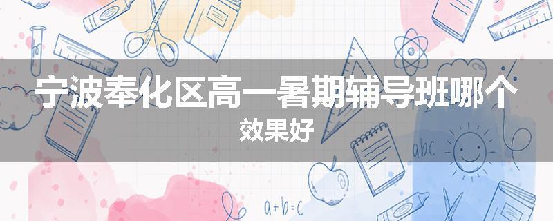宁波奉化区高一暑期辅导班哪个效果好