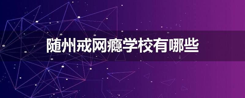 随州戒网瘾学校有哪些