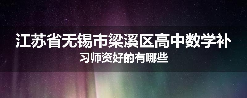 江苏省无锡市梁溪区高中数学补习师资好的有哪些