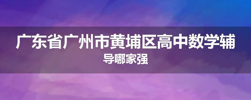 广东省广州市黄埔区高中数学辅导哪家强