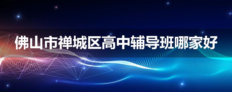 佛山市禅城区高中辅导班哪家好