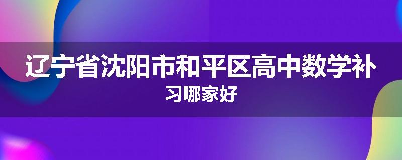 辽宁省沈阳市和平区高中数学补习哪家好