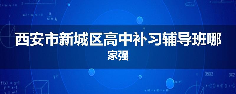 西安市新城区高中补习辅导班哪家强