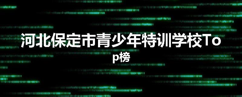 河北保定市青少年特训学校Top榜