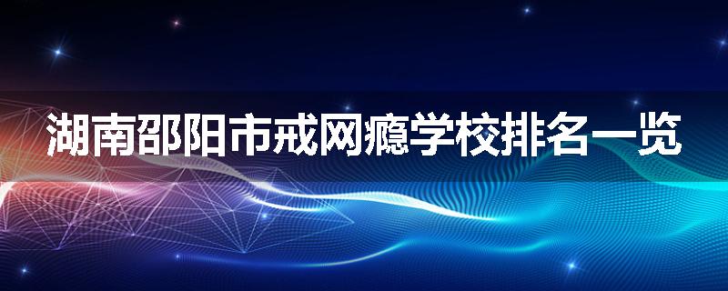 湖南邵阳市戒网瘾学校排名一览