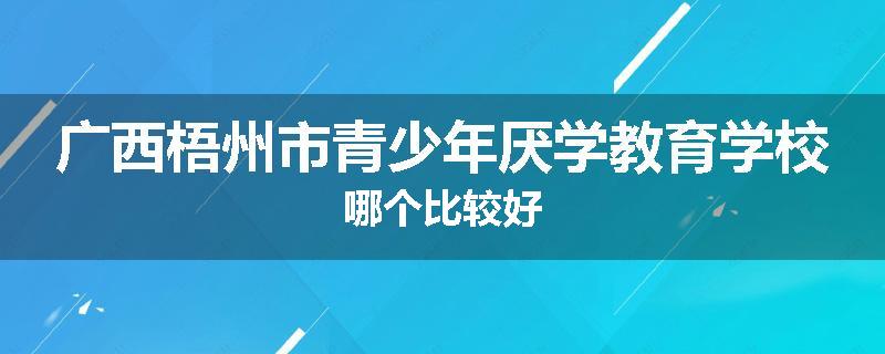 广西梧州市青少年厌学教育学校哪个比较好
