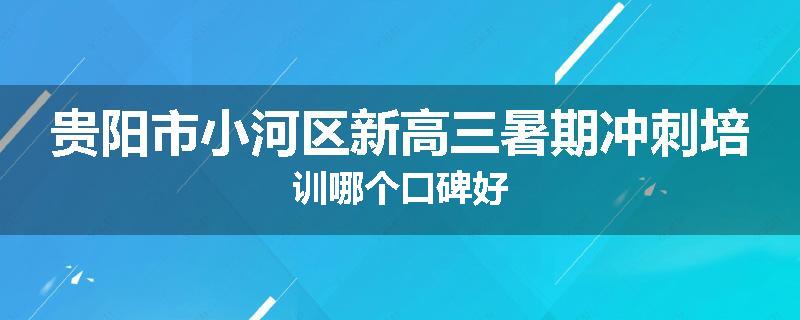 贵阳市小河区新高三暑期冲刺培训哪个口碑好