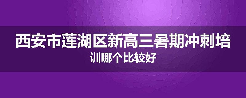 西安市莲湖区新高三暑期冲刺培训哪个比较好