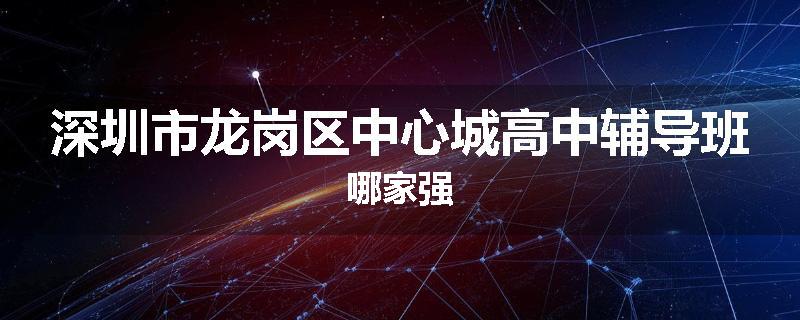 深圳市龙岗区中心城高中辅导班哪家强