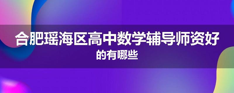 合肥瑶海区高中数学辅导师资好的有哪些