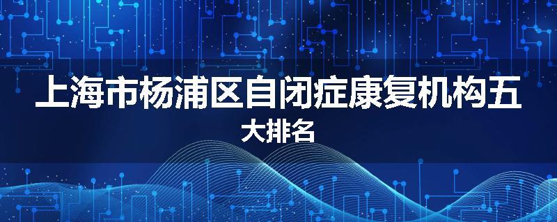 上海市杨浦区自闭症康复机构五大排名