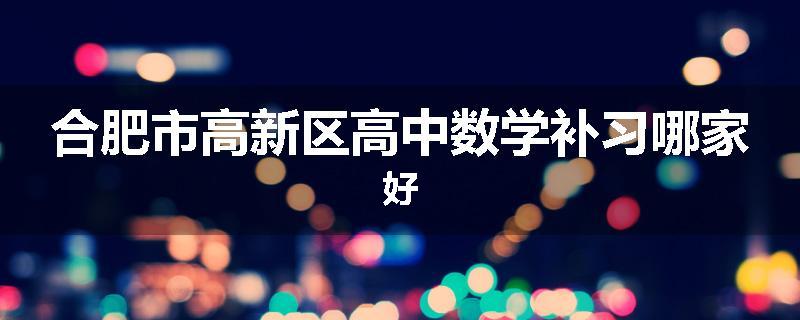 合肥市高新区高中数学补习哪家好