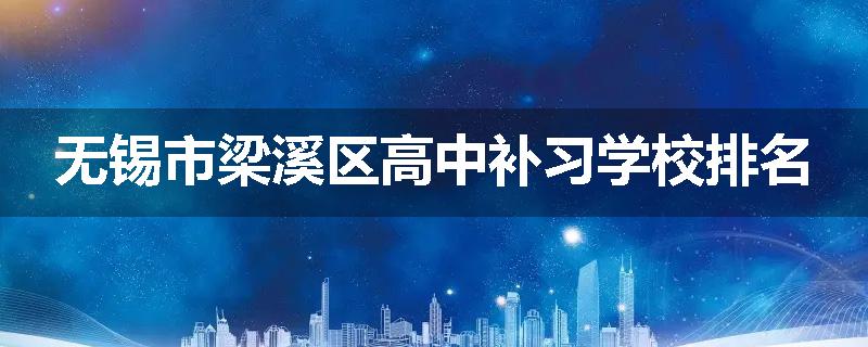 无锡市梁溪区高中补习学校排名