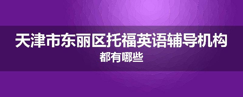 天津市东丽区托福英语辅导机构都有哪些