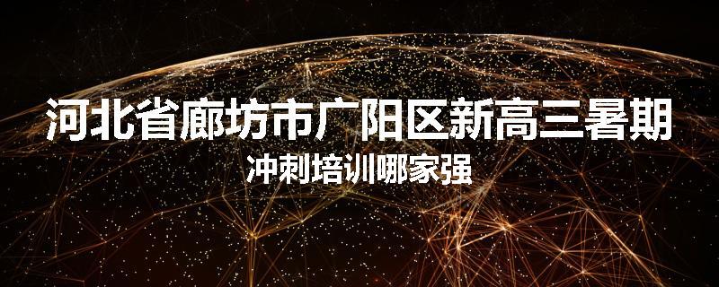 河北省廊坊市广阳区新高三暑期冲刺培训哪家强