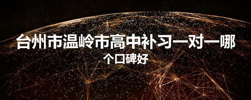 台州市温岭市高中补习一对一哪个口碑好
