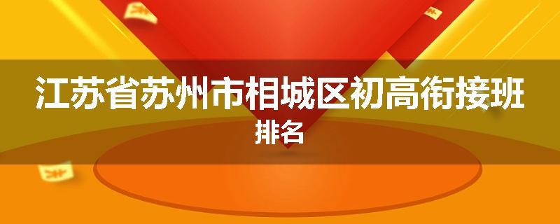江苏省苏州市相城区初高衔接班排名