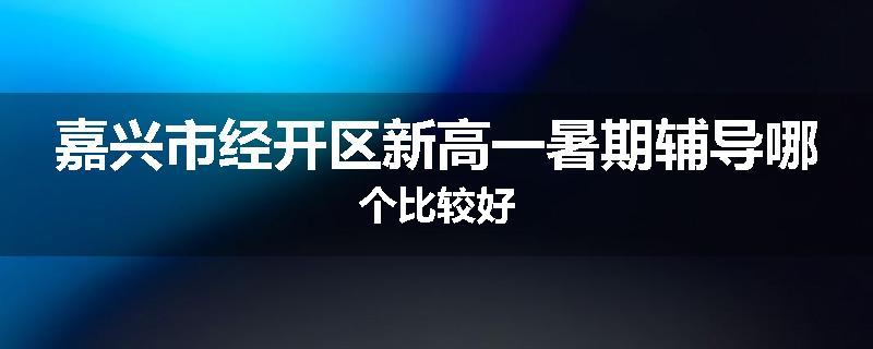 嘉兴市经开区新高一暑期辅导哪个比较好
