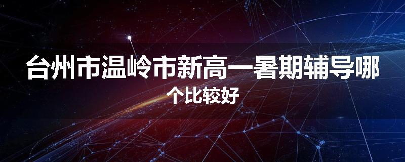 台州市温岭市新高一暑期辅导哪个比较好