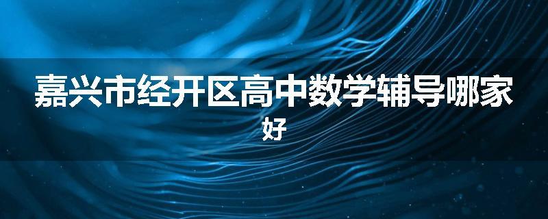 嘉兴市经开区高中数学辅导哪家好