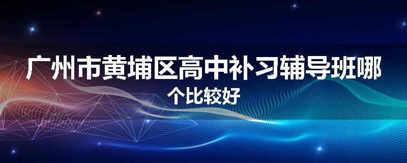 广州市黄埔区高中补习辅导班哪个比较好