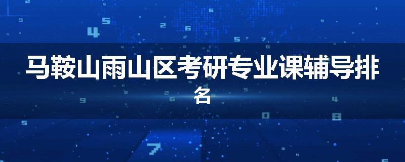 马鞍山雨山区考研专业课辅导排名