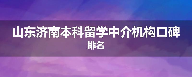 山东济南本科留学中介机构口碑排名