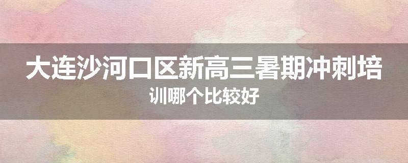 大连沙河口区新高三暑期冲刺培训哪个比较好