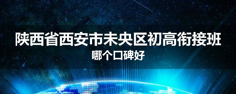 陕西省西安市未央区初高衔接班哪个口碑好
