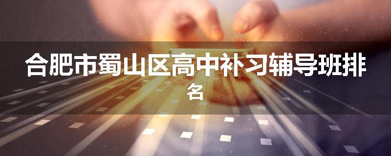 合肥市蜀山区高中补习辅导班排名