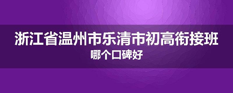 浙江省温州市乐清市初高衔接班哪个口碑好