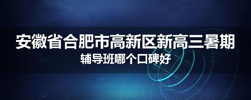 安徽省合肥市高新区新高三暑期辅导班哪个口碑好