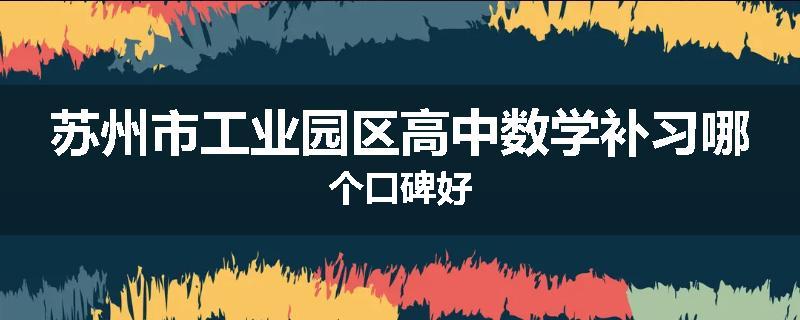 苏州市工业园区高中数学补习哪个口碑好