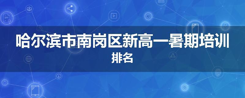 哈尔滨市南岗区新高一暑期培训排名