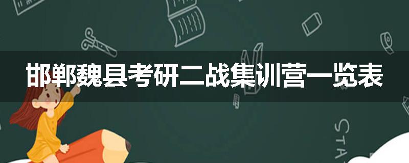 邯郸魏县考研二战集训营一览表