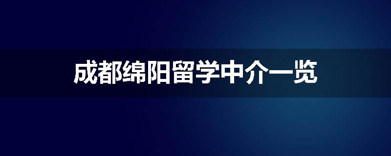 成都绵阳留学中介一览