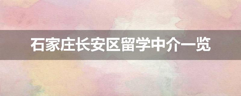 石家庄长安区留学中介一览