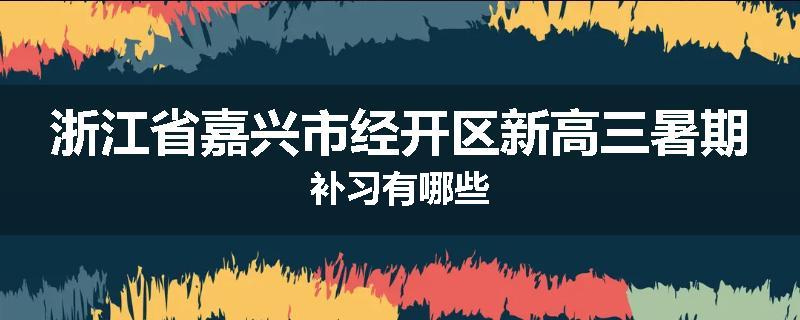 浙江省嘉兴市经开区新高三暑期补习有哪些