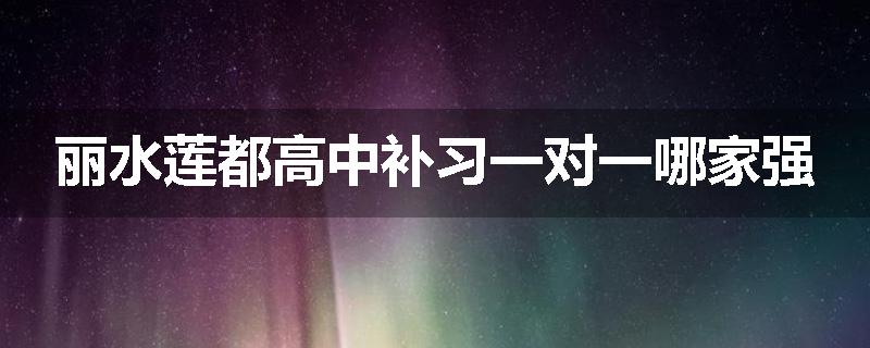 丽水莲都高中补习一对一哪家强