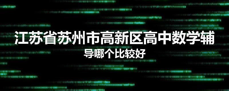 江苏省苏州市高新区高中数学辅导哪个比较好