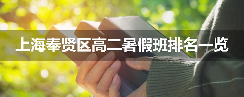 上海奉贤区高二暑假班排名一览