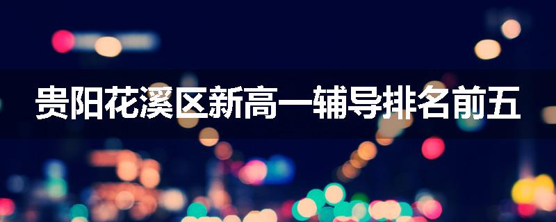 贵阳花溪区新高一辅导排名前五