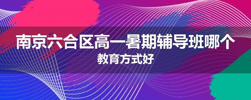 南京六合区高一暑期辅导班哪个教育方式好